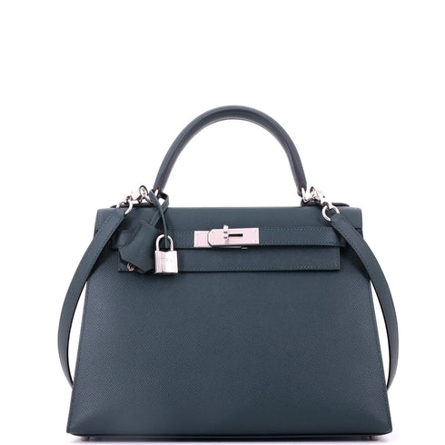 Kelly Handbag Vert Cypress Epsom with Palladium Hardware 28
