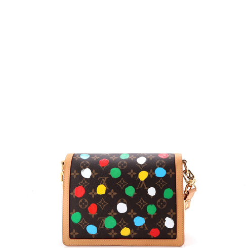 Dauphine Shoulder Bag Yayoi Kusama Painted Dots Monogram Canvas MM