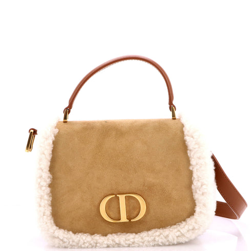 30 Montaigne Avenue Top Handle Bag Suede and Shearling Medium