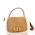 30 Montaigne Avenue Top Handle Bag Suede and Shearling Medium