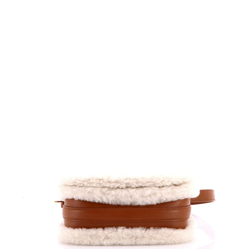 30 Montaigne Avenue Top Handle Bag Suede and Shearling Medium