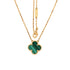Vintage Alhambra Pendant Necklace 18K Yellow Gold and Malachite