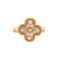 Vintage Alhambra Ring 18K Yellow Gold with Diamonds .48CT
