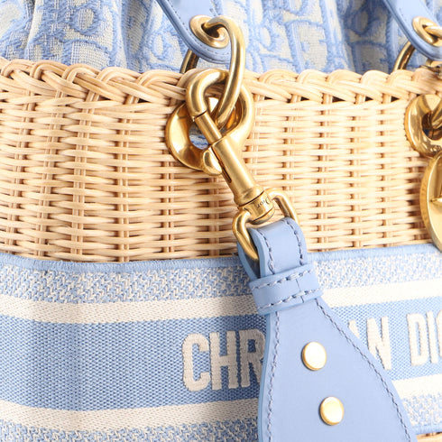 Lady Dior Bag Wicker and Oblique Canvas Medium