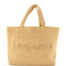 Logo Supple Tote Embroidered Raffia