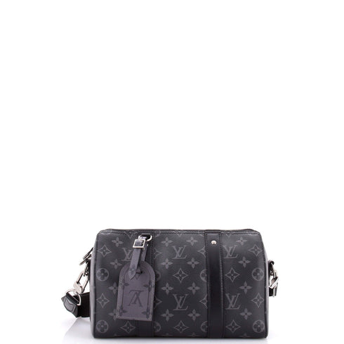 City Keepall Bag Reverse Monogram Eclipse Canvas