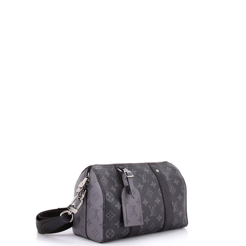 City Keepall Bag Reverse Monogram Eclipse Canvas