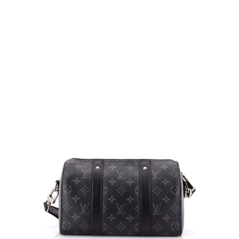 City Keepall Bag Reverse Monogram Eclipse Canvas