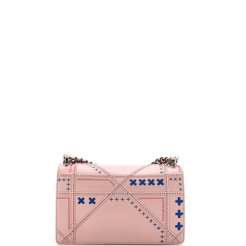Diorama Flap Bag Embroidered Leather Small