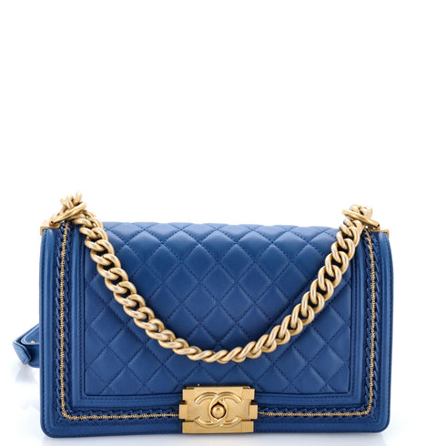 Boy Flap Bag Quilted Lambskin with Chain Detail Old Medium