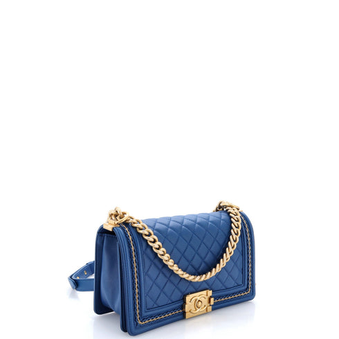 Boy Flap Bag Quilted Lambskin with Chain Detail Old Medium