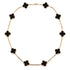 Vintage Alhambra 10 Motifs Necklace 18K Yellow Gold and Onyx