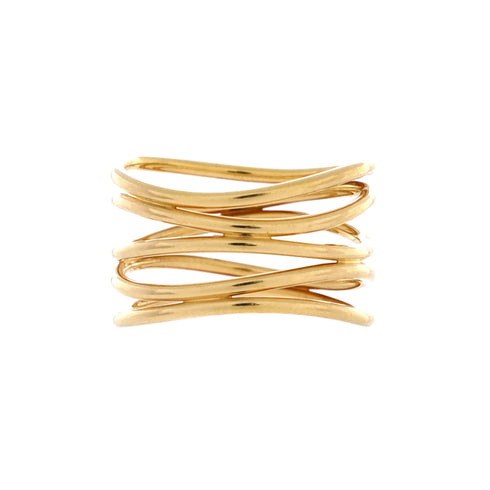 Elsa Peretti Wave 5 Row Ring 18K Yellow Gold