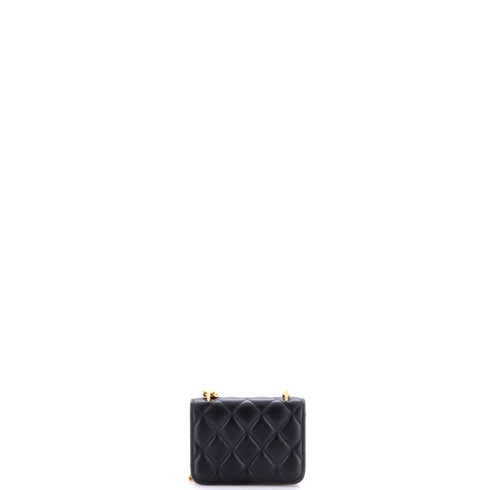 Sweet Camellia Flap Clutch with Chain Quilted Lambskin Mini