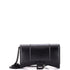 Hourglass Chain Wallet Leather with Crystal Detail