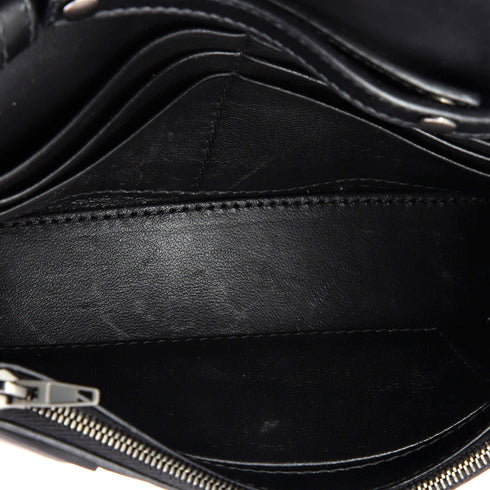 Hourglass Chain Wallet Leather with Crystal Detail