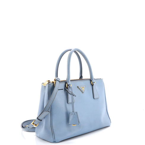 Double Zip Lux Tote Saffiano Leather Small