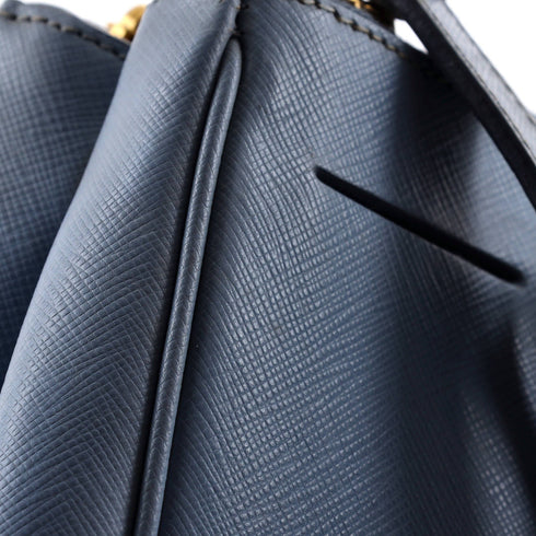Double Zip Lux Tote Saffiano Leather Small