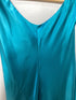 Women's Jason Wu V-Neck Midi Sleeveless Dress in Turquoise Polyester