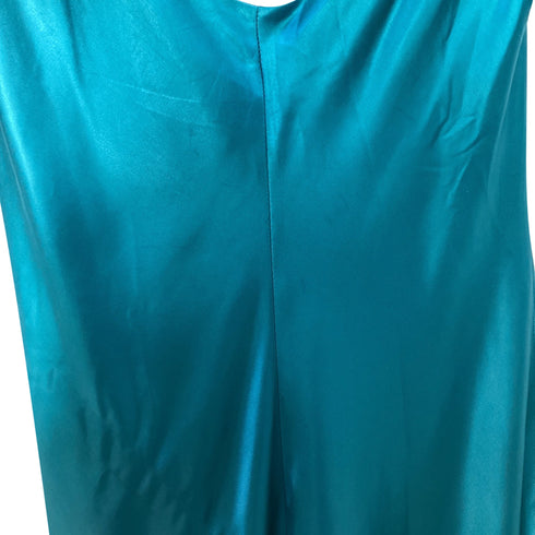 Women's Jason Wu V-Neck Midi Sleeveless Dress in Turquoise Polyester