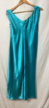 Women's Jason Wu V-Neck Midi Sleeveless Dress in Turquoise Polyester