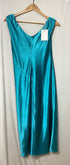 Women's Jason Wu V-Neck Midi Sleeveless Dress in Turquoise Polyester
