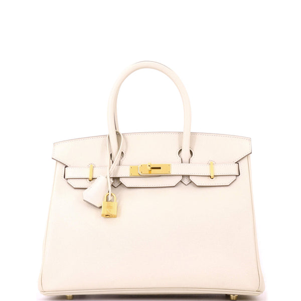 Birkin Handbag Craie Epsom with Gold Hardware 30