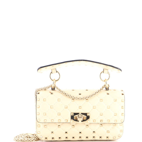 Rockstud Spike Flap Bag Quilted Leather Small