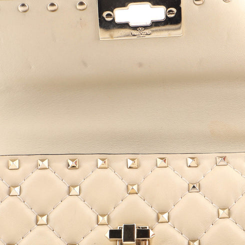 Rockstud Spike Flap Bag Quilted Leather Small