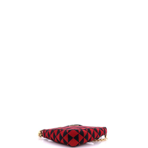 Symbole Triangle Bag Leather and Jacquard Mini