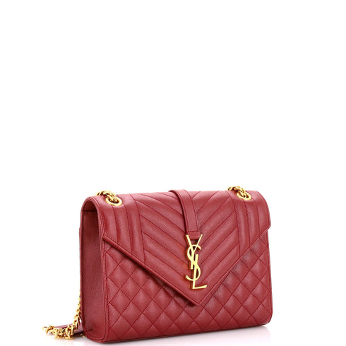 Classic Monogram Envelope Satchel Mixed Matelasse Leather Medium