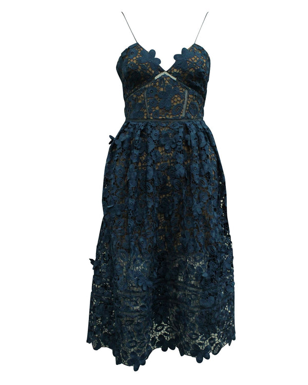 Women's Blue Lace Cocktail Dress