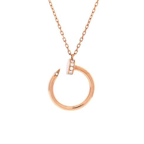 Juste un Clou Pendant Necklace 18K Rose Gold with Diamonds