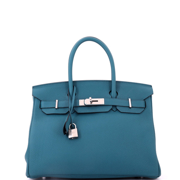 Birkin Handbag Colvert Togo with Palladium Hardware 30