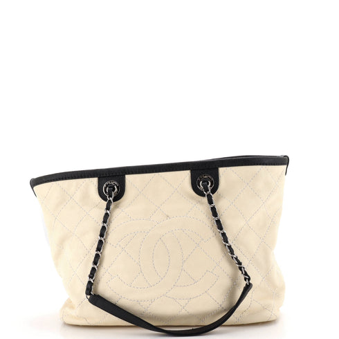 CC Daily Shopping Tote Quilted Caviar Small
