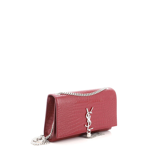 Classic Monogram Tassel Crossbody Bag Crocodile Embossed Leather Medium
