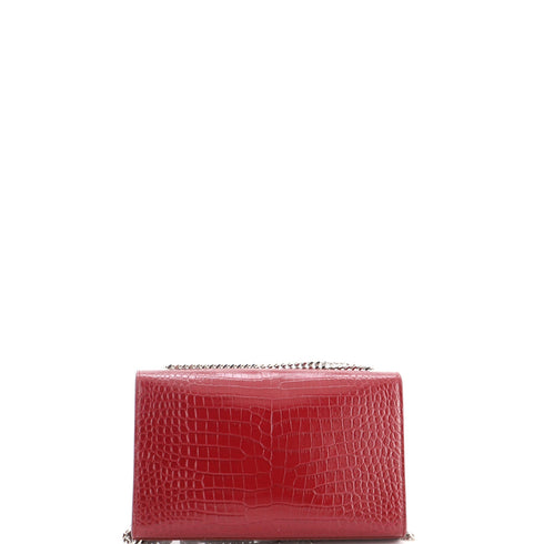 Classic Monogram Tassel Crossbody Bag Crocodile Embossed Leather Medium