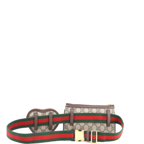 Ophidia Heart Utility Double Belt Bag GG Coated Canvas