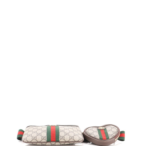 Ophidia Heart Utility Double Belt Bag GG Coated Canvas
