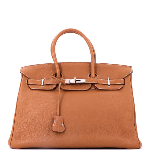 Birkin Handbag Gold Togo with Palladium Hardware 35