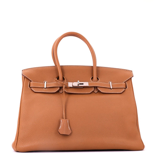 Birkin Handbag Gold Togo with Palladium Hardware 35