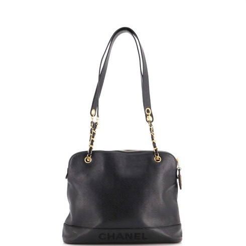 Vintage Zipped Chain Tote Caviar Medium