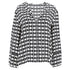 Women's Etro Polka Dot Long Sleeve Blouse in Black and White Silk