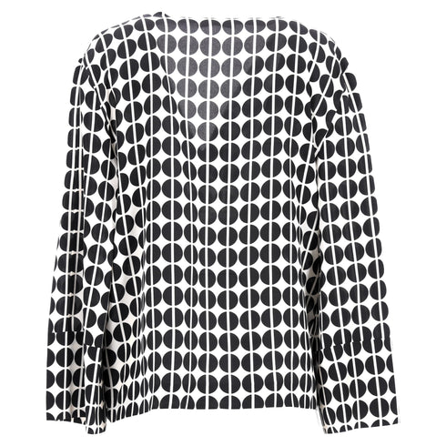 Women's Etro Polka Dot Long Sleeve Blouse in Black and White Silk
