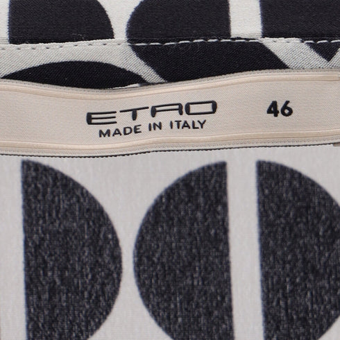Women's Etro Polka Dot Long Sleeve Blouse in Black and White Silk
