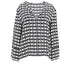 Women's Etro Polka Dot Long Sleeve Blouse in Black and White Silk