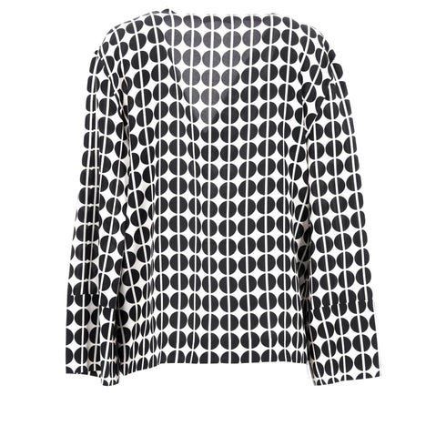 Women's Etro Polka Dot Long Sleeve Blouse in Black and White Silk