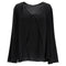Women's Etro V-Neck Long Sleeve Blouse in Black Viscose