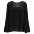 Women's Etro V-Neck Long Sleeve Blouse in Black Viscose