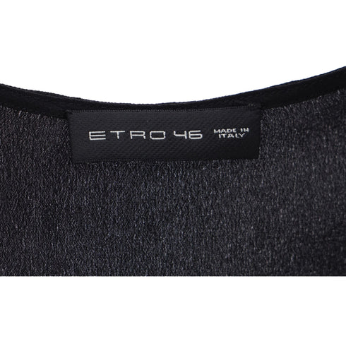 Women's Etro V-Neck Long Sleeve Blouse in Black Viscose